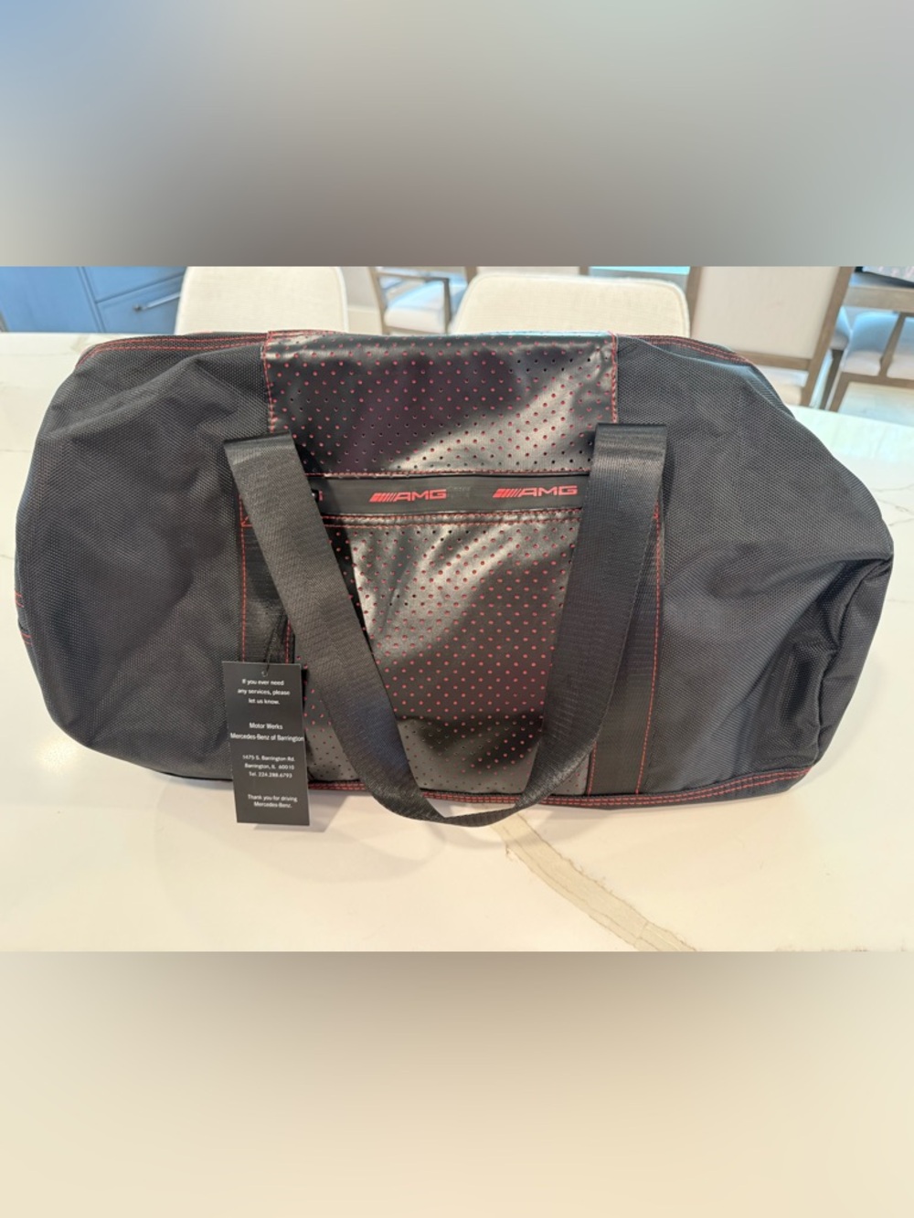 Mercedes AMG Black and Red Travel Duffle Bag